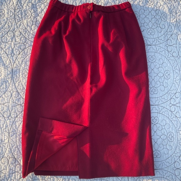 Vintage Pendleton Cherry Red Wool Pencil Skirt Size 10 - Picture 2 of 6